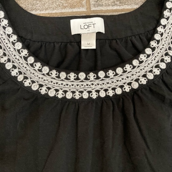 Ann Taylor LOFT Black and White Short-Sleeve Dress - Picture 2 of 11